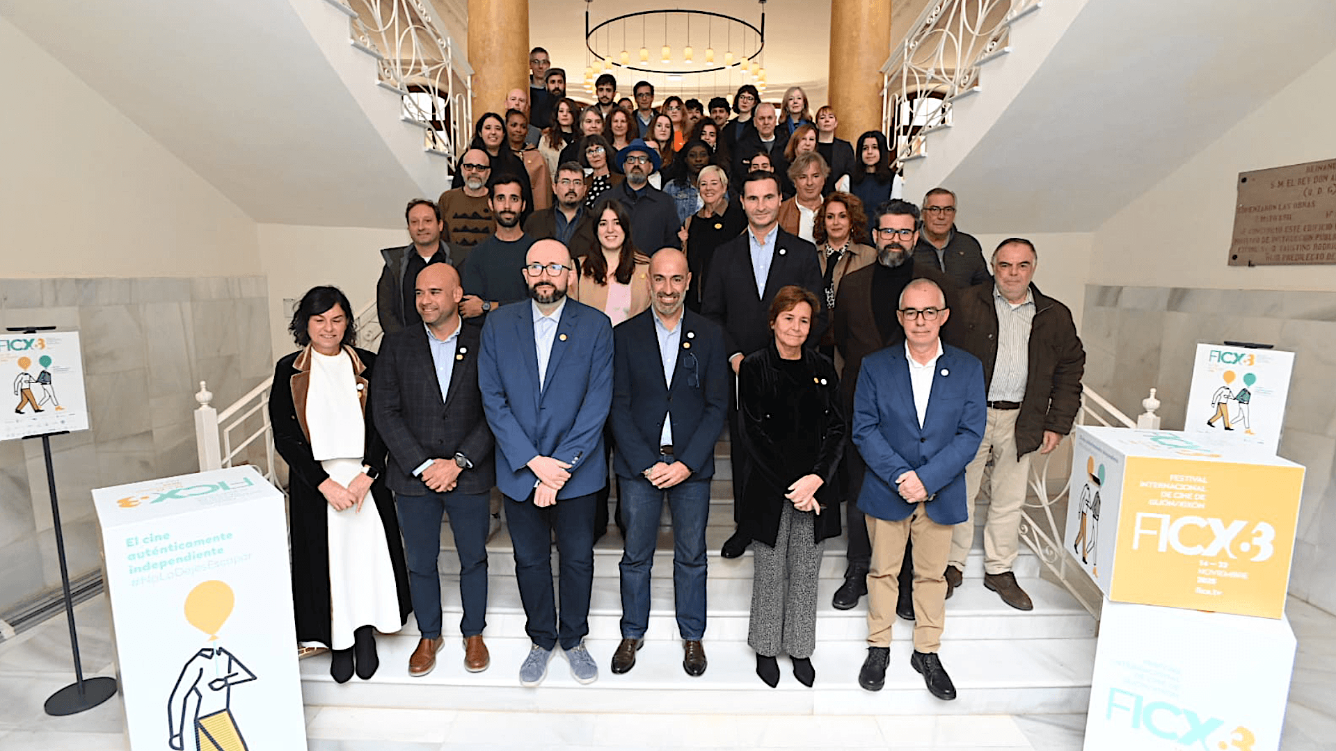 Foto de familia del equipo del Festival de Gijón durante la presentación de la edición de 2025