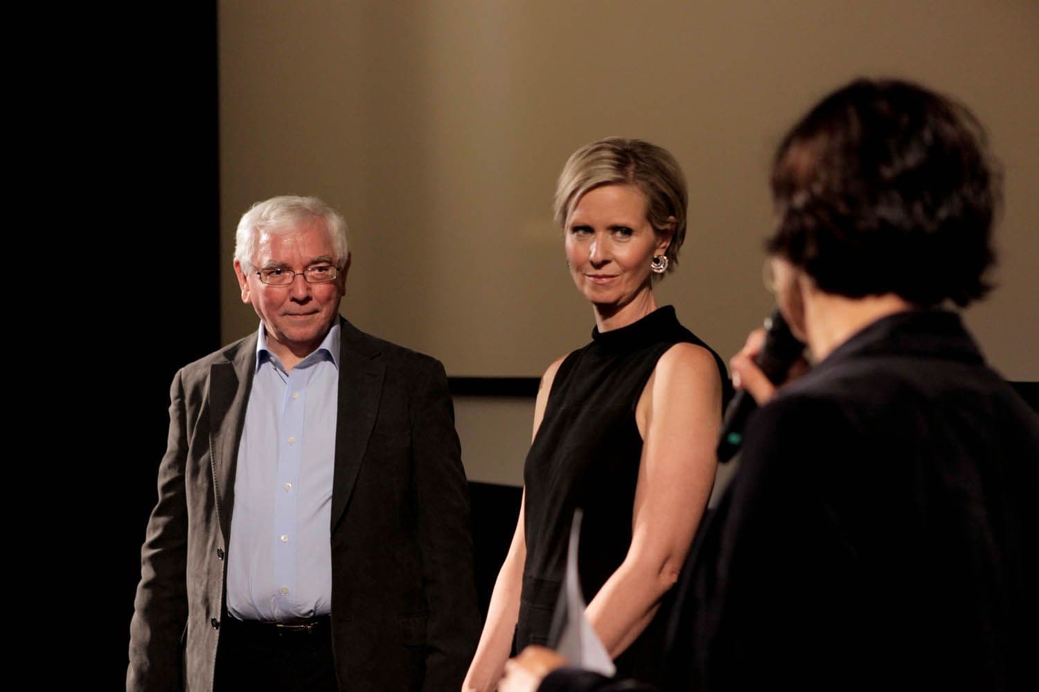 Terence Davies y Cynthia Nixon, durante un coloquio de 'Historia de una pasión'