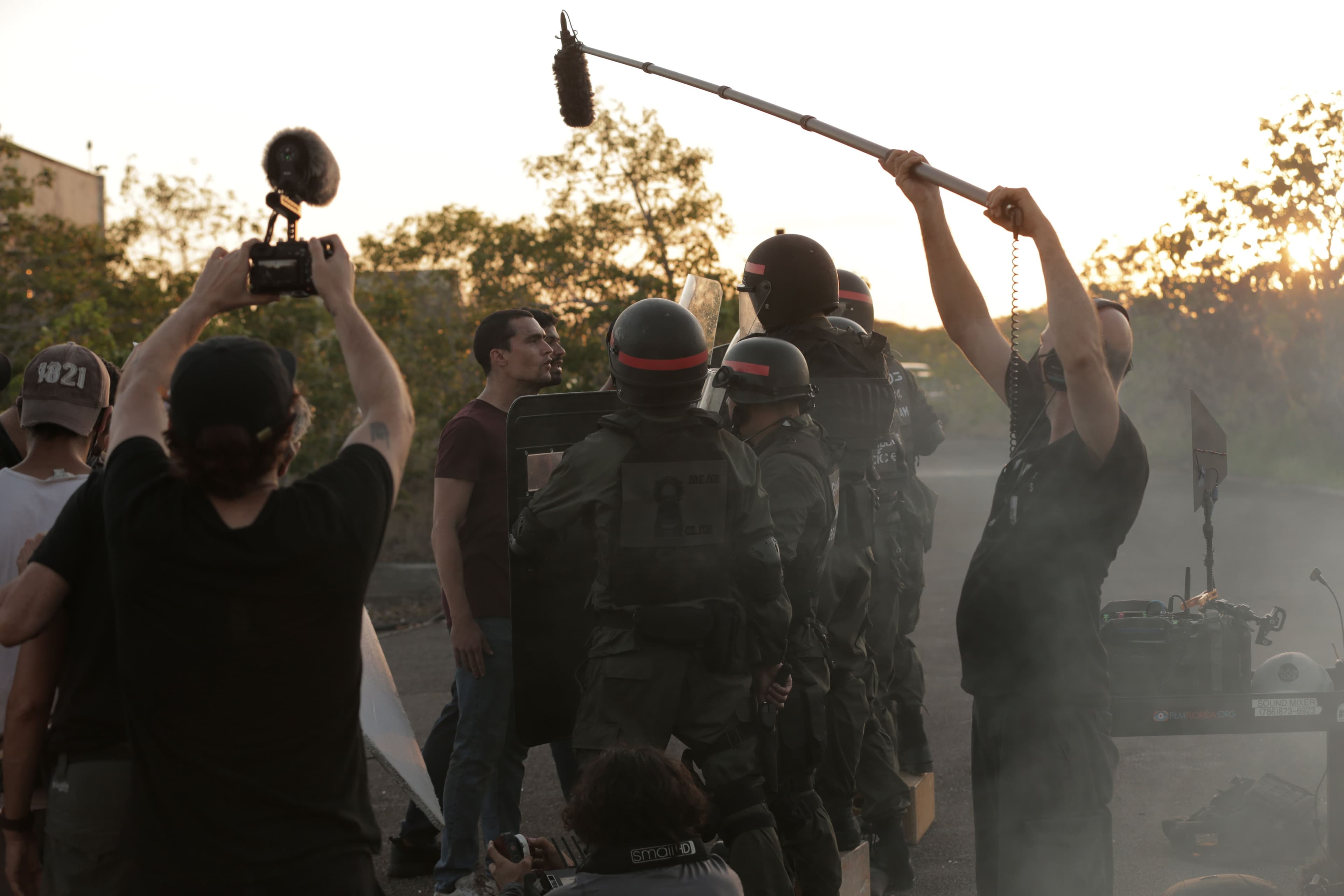El equipo de la película rueda con Christian McGaffney
