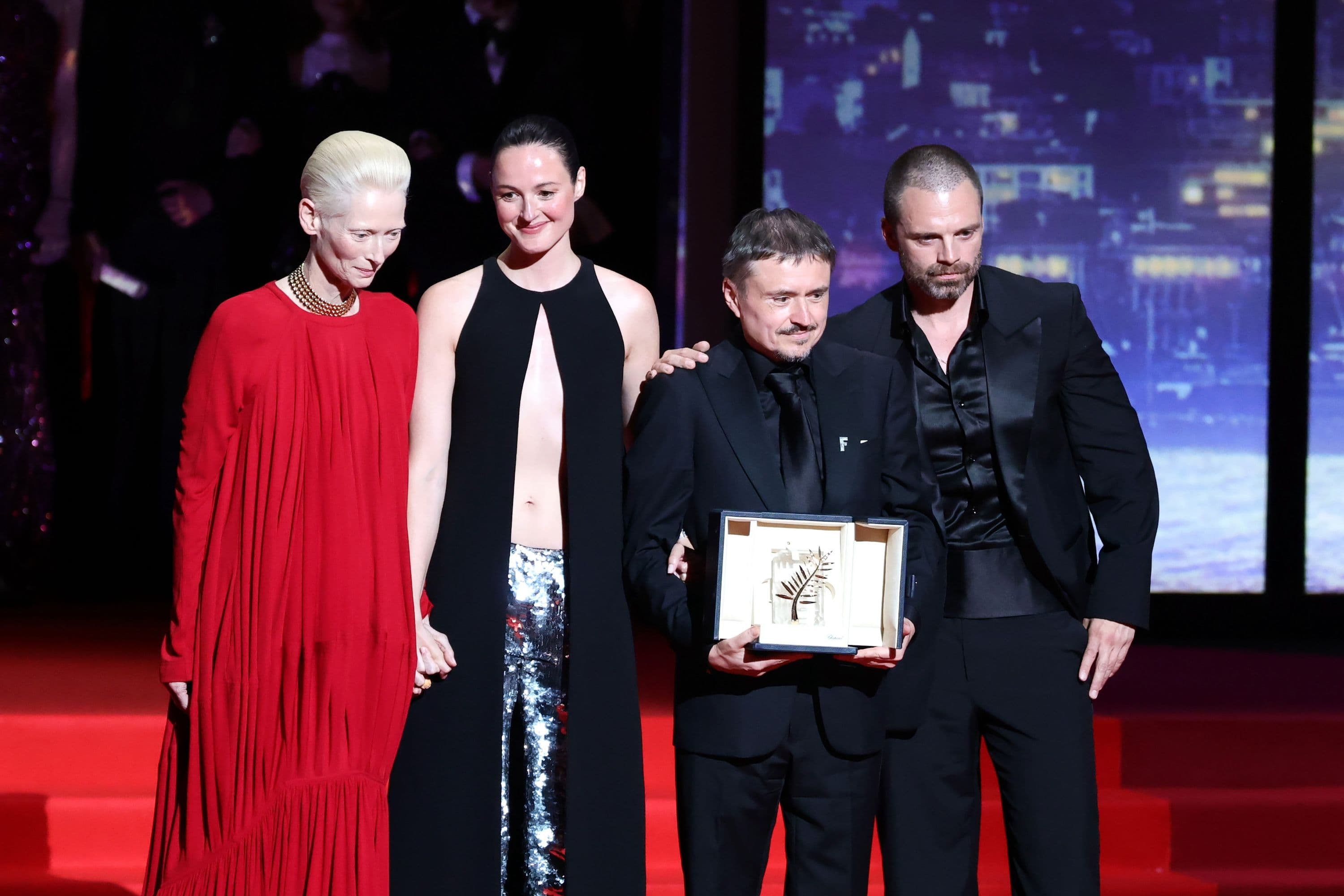 Tilda Swinton, Renate Reinsve, Cristian Mungiu y Sebastian Stan, con la Palma de Oro 2026 de Cannes para 'Fjord'