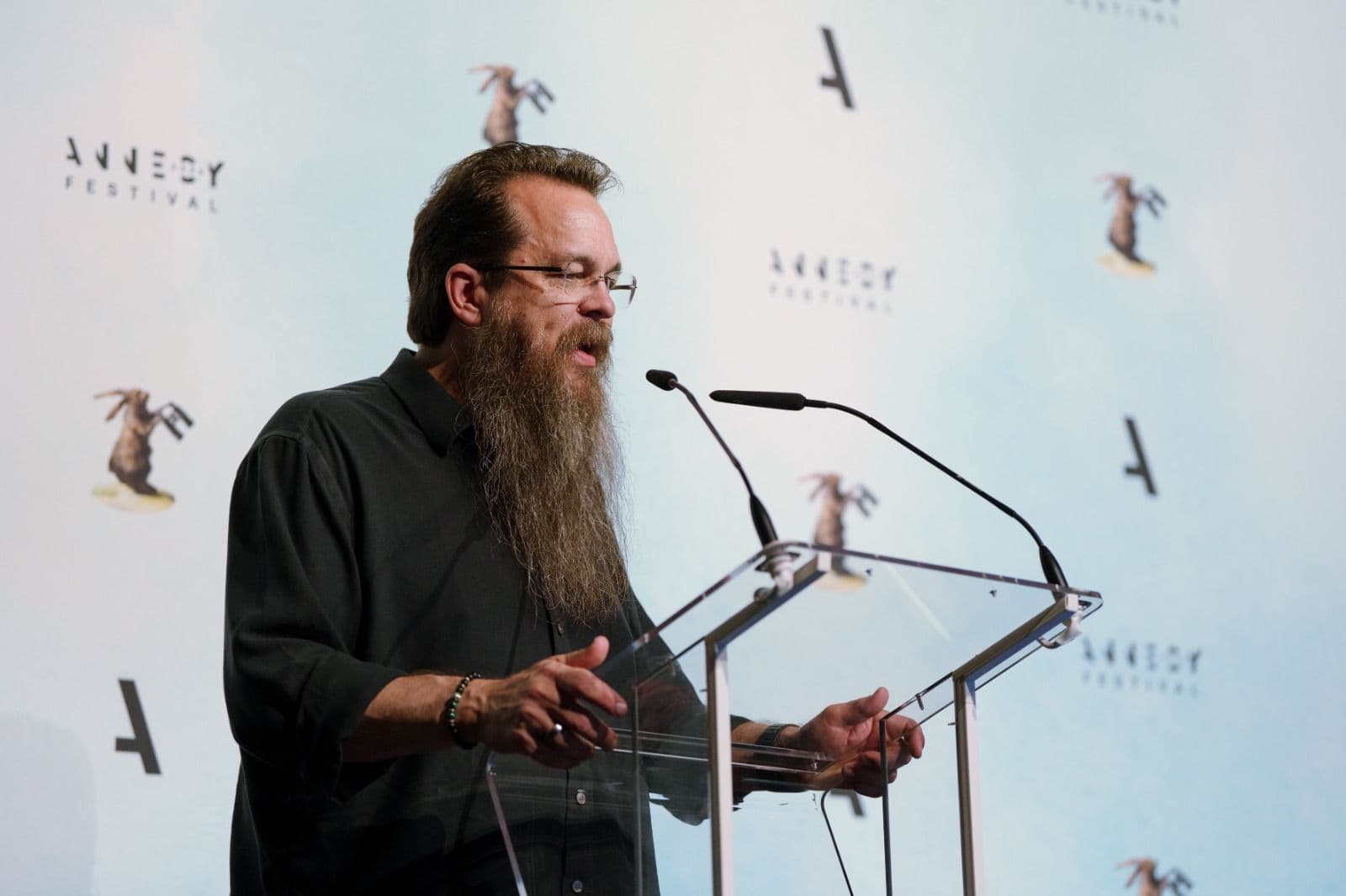 Mitchel Berger, durante una presentación de Crunchyroll en el 50 Festival de Annecy, en junio de 2026