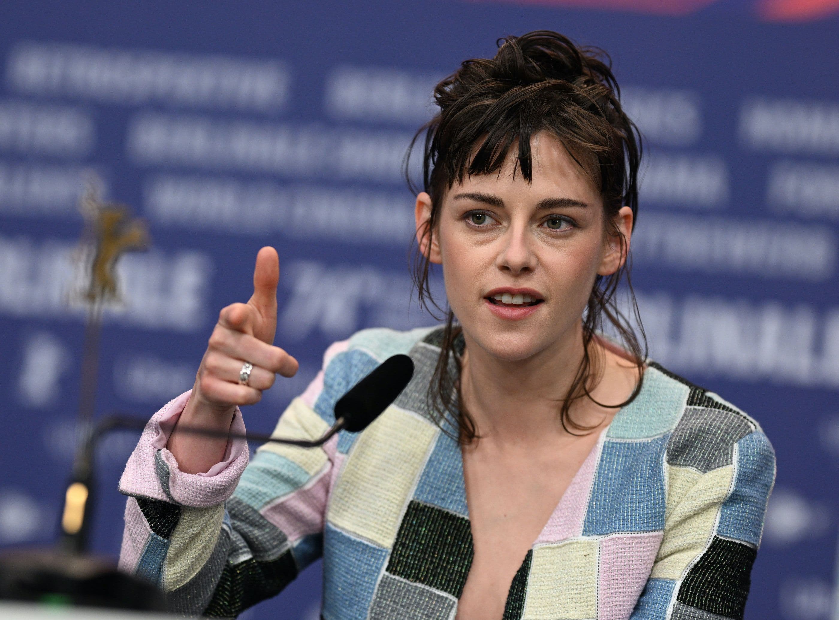 La actriz Kristen Stewart, durante la rueda de prensa de 'Love lies bleeding' en la Berlinale 2024