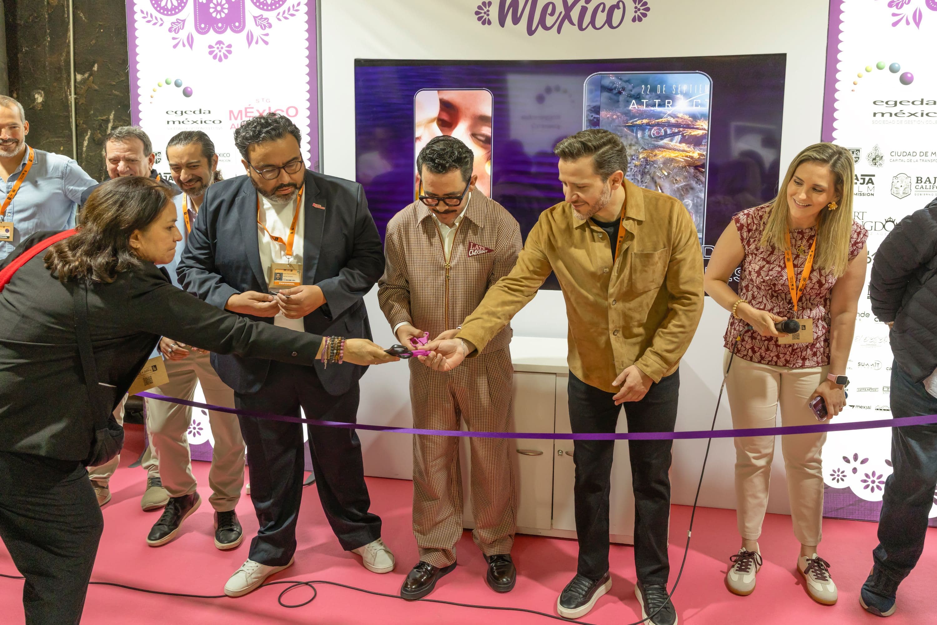Imagen de la inauguración del 'stand' de México en la quinta edición de Iberseries & Platino Industria