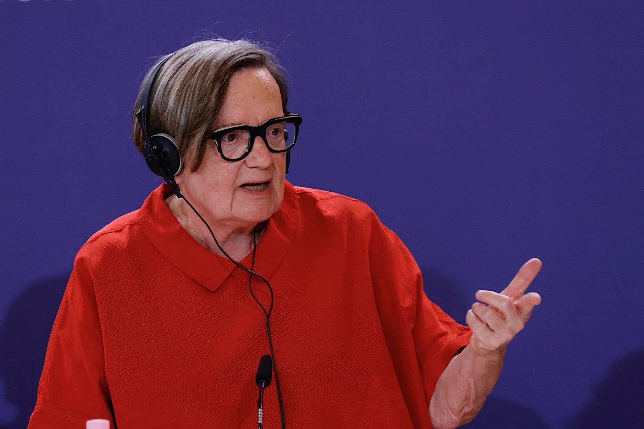 La directora polaca Agnieszka Holland presenta su película 'Green Border' en la Mostra de Venecia