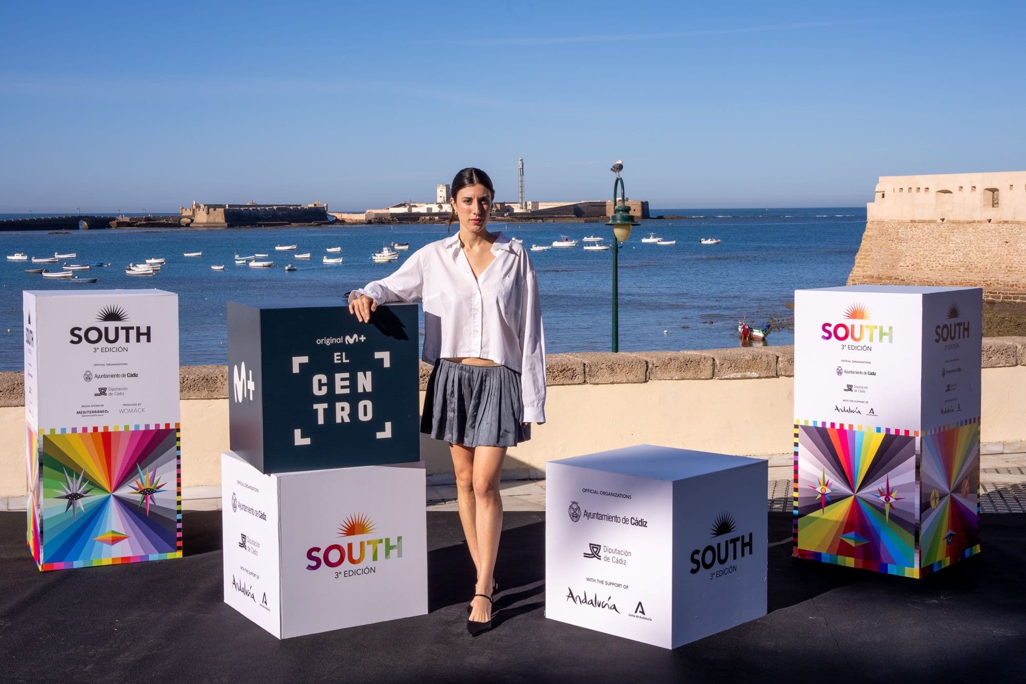Elena Martin Gimeno posa en La Caleta en la presentación de 'El centro' en el South International Series Festival
