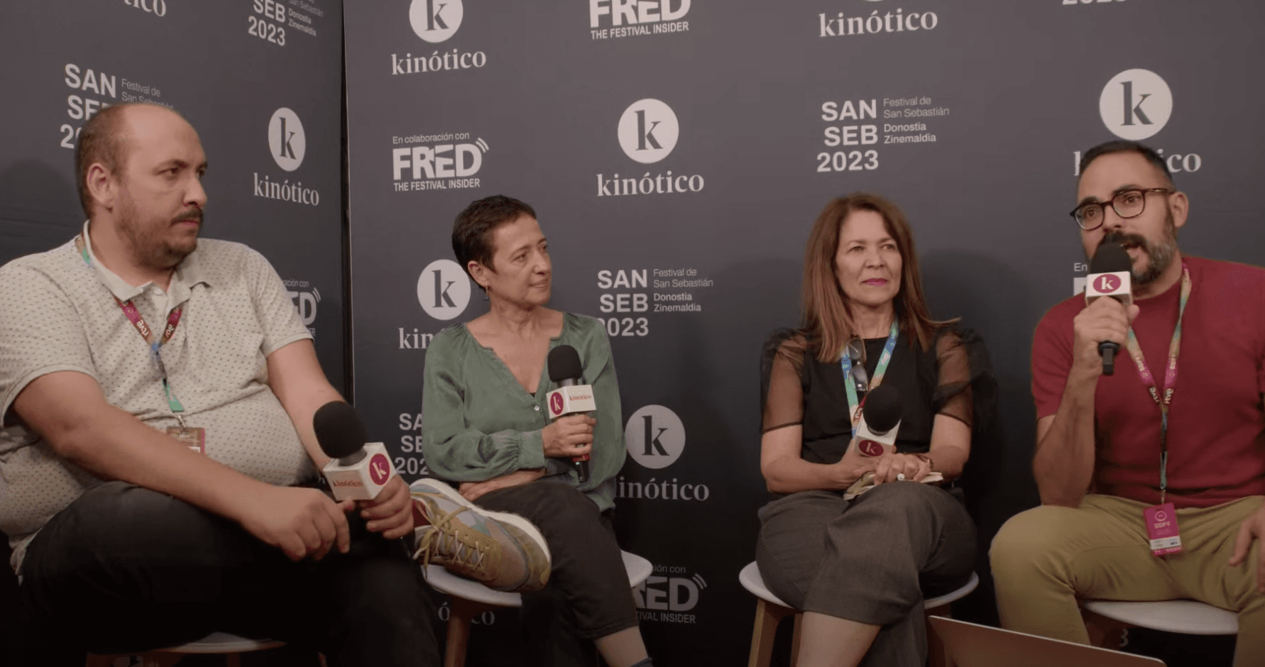 Dani Mantilla, María Guerra, Janina Pérez Arias y David Martos, en el Festival de San Sebastián