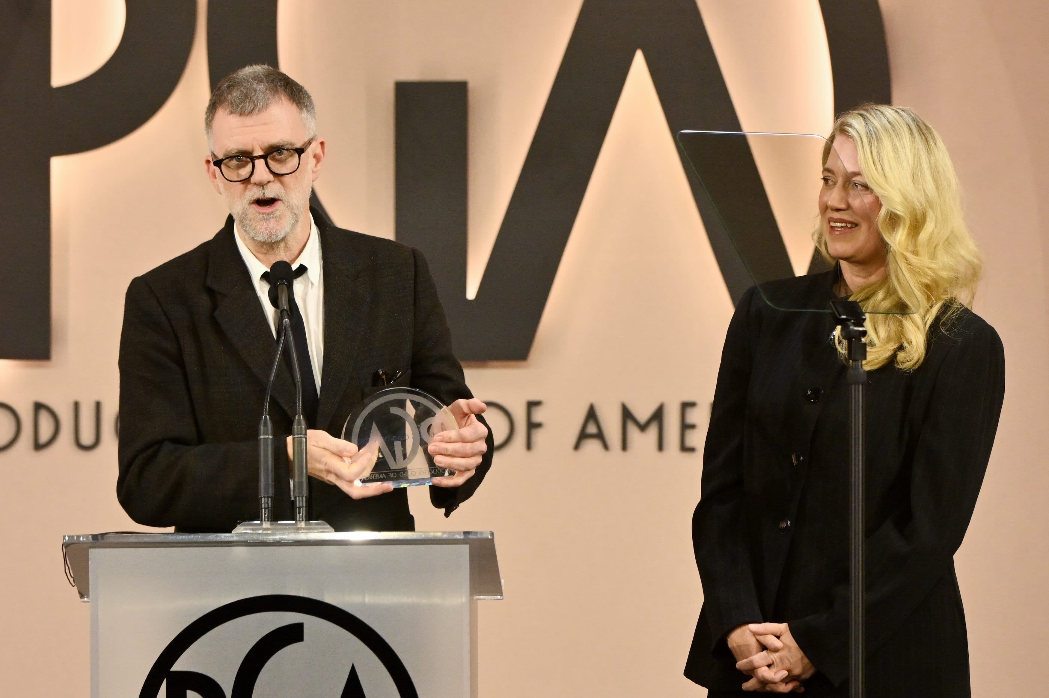 Paul Thomas Anderson y Sarah Murphy reciben el premio del Sindicato de Productores en una gala celebrada el 28 de febrero de 2026 en Los Ángeles