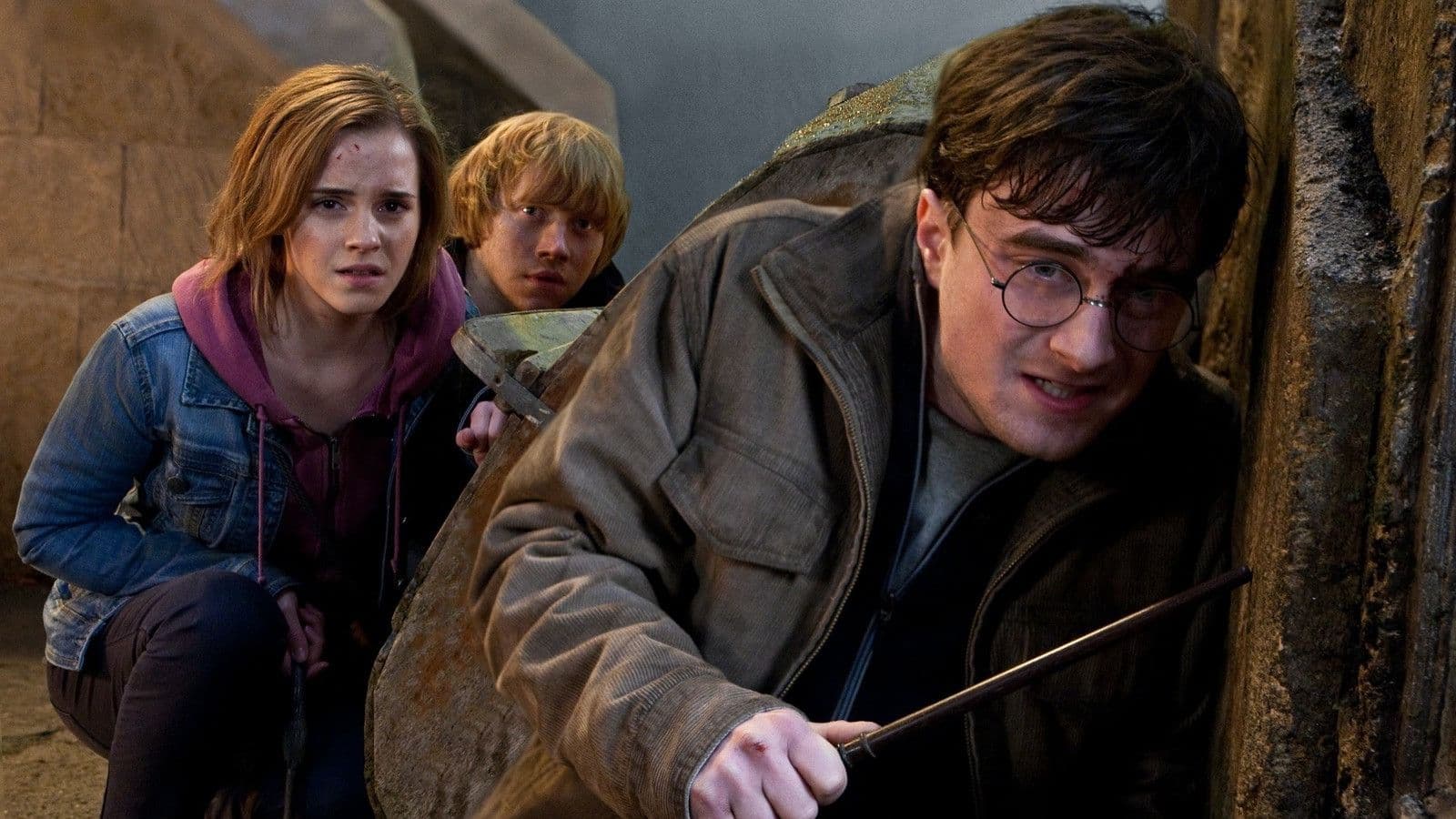 Daniel Radcliffe, Emma Watson y Rupert Grint, en una escena de 'Harry Potter'