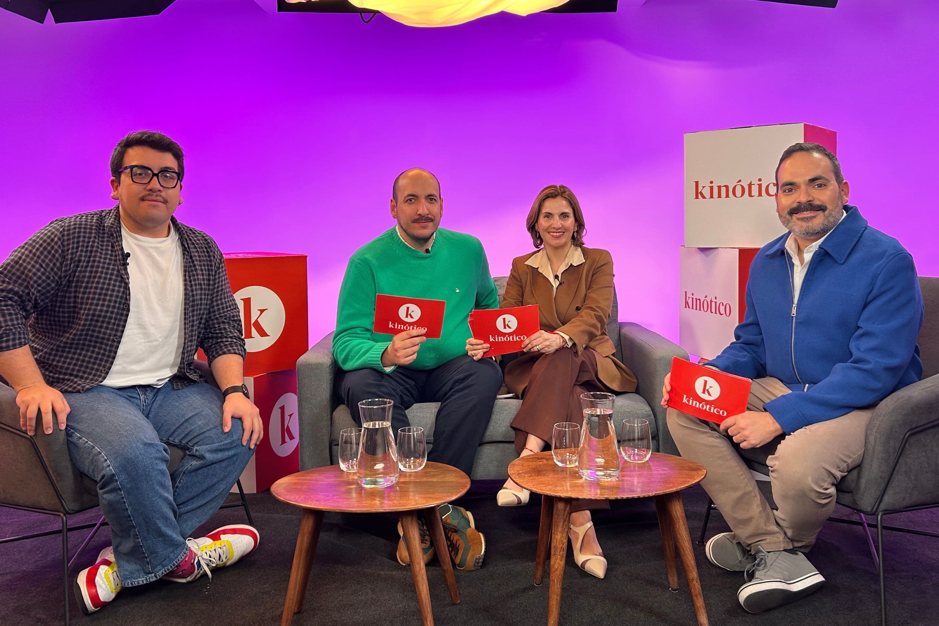 Matías G. Rebolledo, Dani Mantilla, Alejandra Musi y David Martos en el plató de retransmisión del anuncio de la Sección Oficial del Festival de Cannes