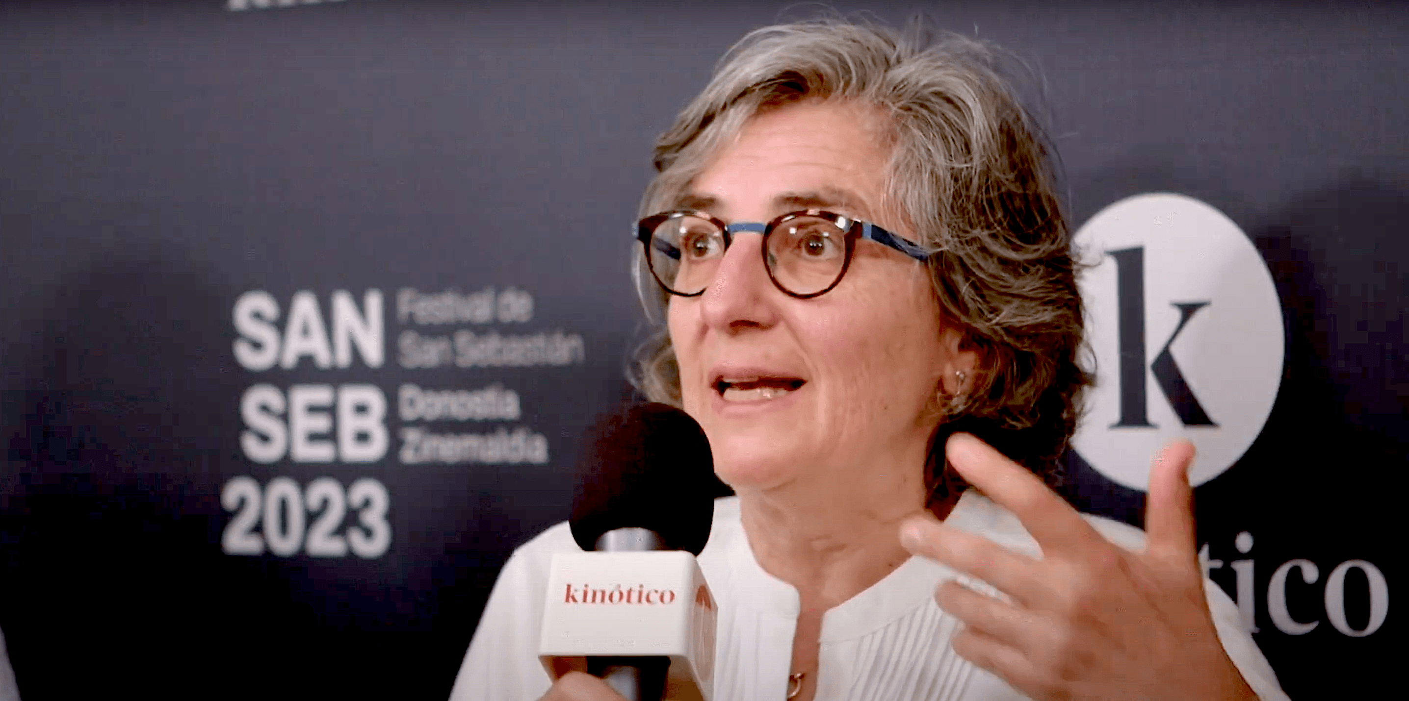 La directora Isabel Herguera, durante su entrevista con Kinótico en San Sebastián