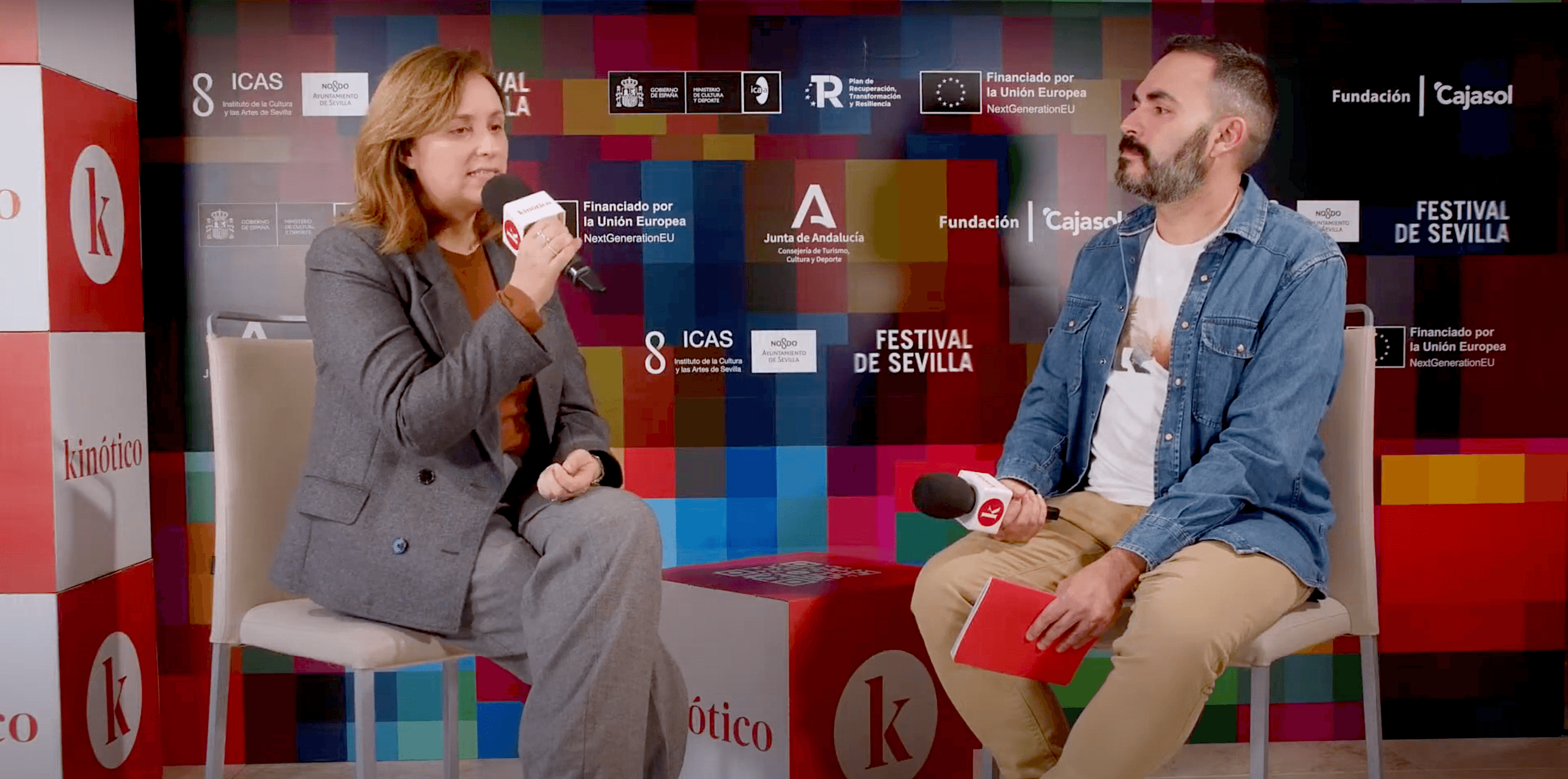 La presidenta de la Academia de Cine de Andalucía, Marta Velasco, durante su entrevista con Kinótico en Sevilla