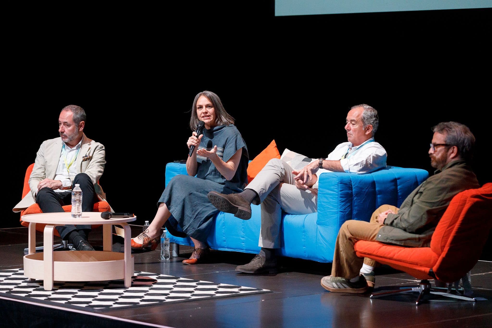 Panel sobre Incentivos Cinematográficos en México, Portugal y España: Camilo Vázquez de ICAA, Daniela Alatorre de IMCINE, Luis Chaby de ICA, y Alejandro Tavares de FILMA Jalisco en el FICG, 20 de junio de 2026.