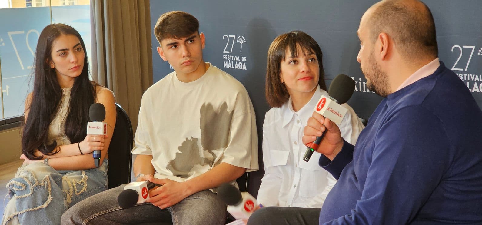Andrea Varela, David Fernández y la directora Sonia Méndez han presentado 'As neves' en la competición del Festival de Málaga 2024