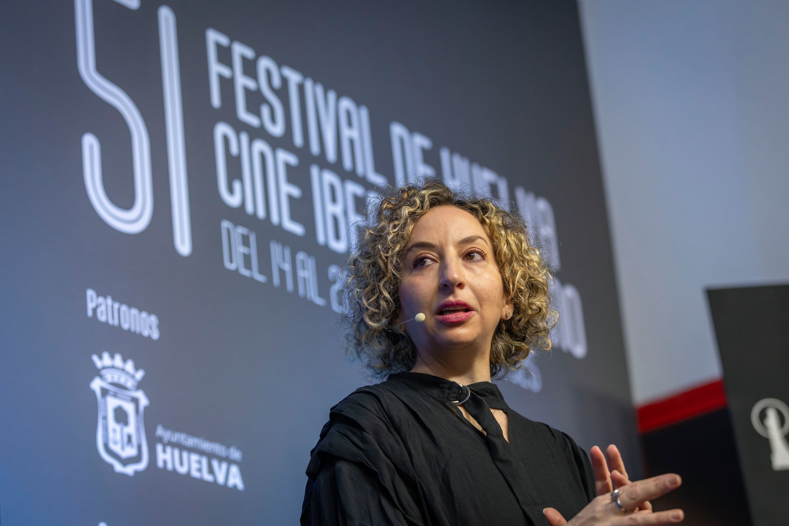 La directora Victoria Franco durante la rueda de prensa de la presentación de 'Doce lunas' en el Festival de Huelva de Cine Iberoamericano