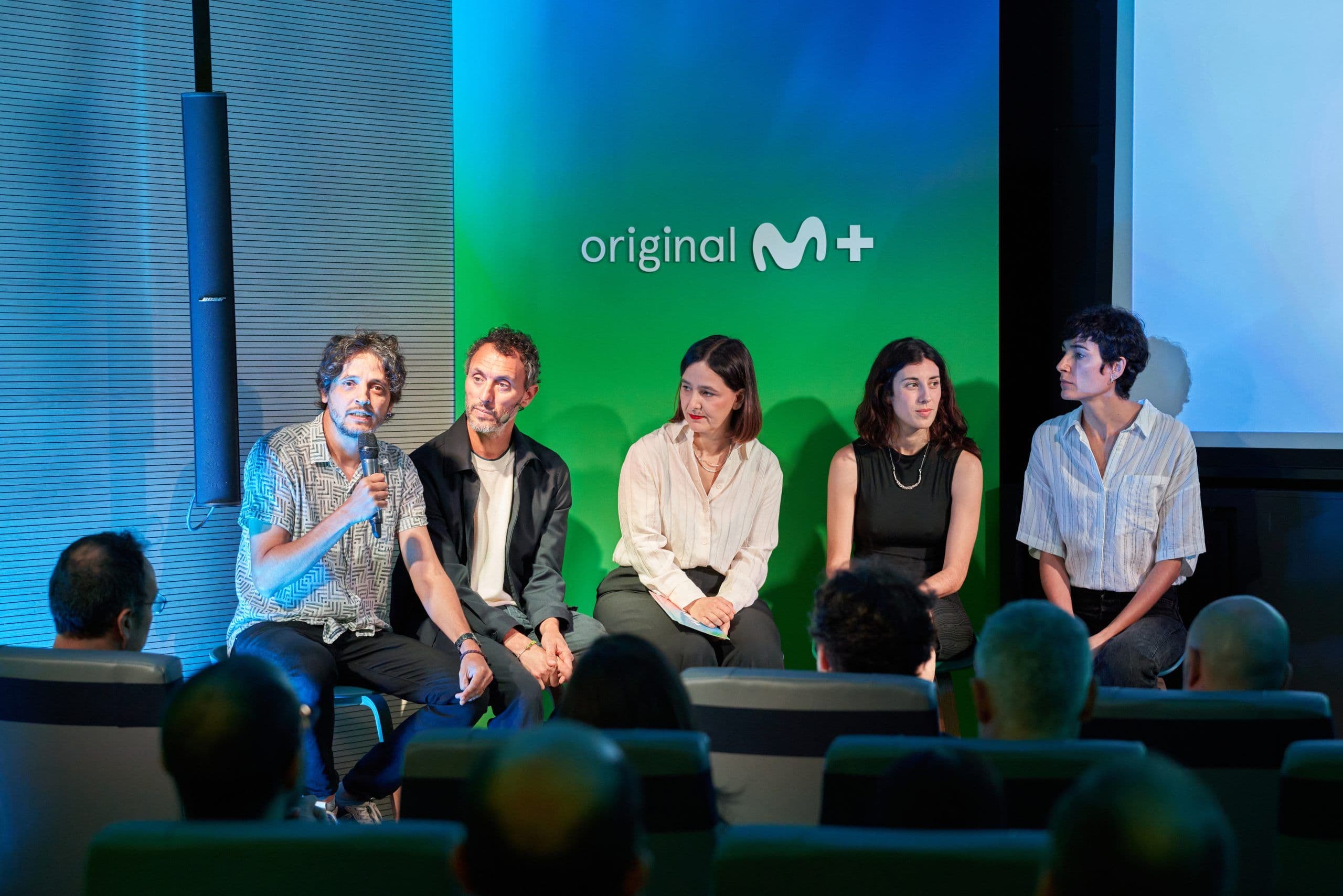 Eduardo Villanueva, Jorge Pezzi, Susana Herreras, Elena Martín Gimeno e Isabel Peña, durante el evento de Movistar Plus+