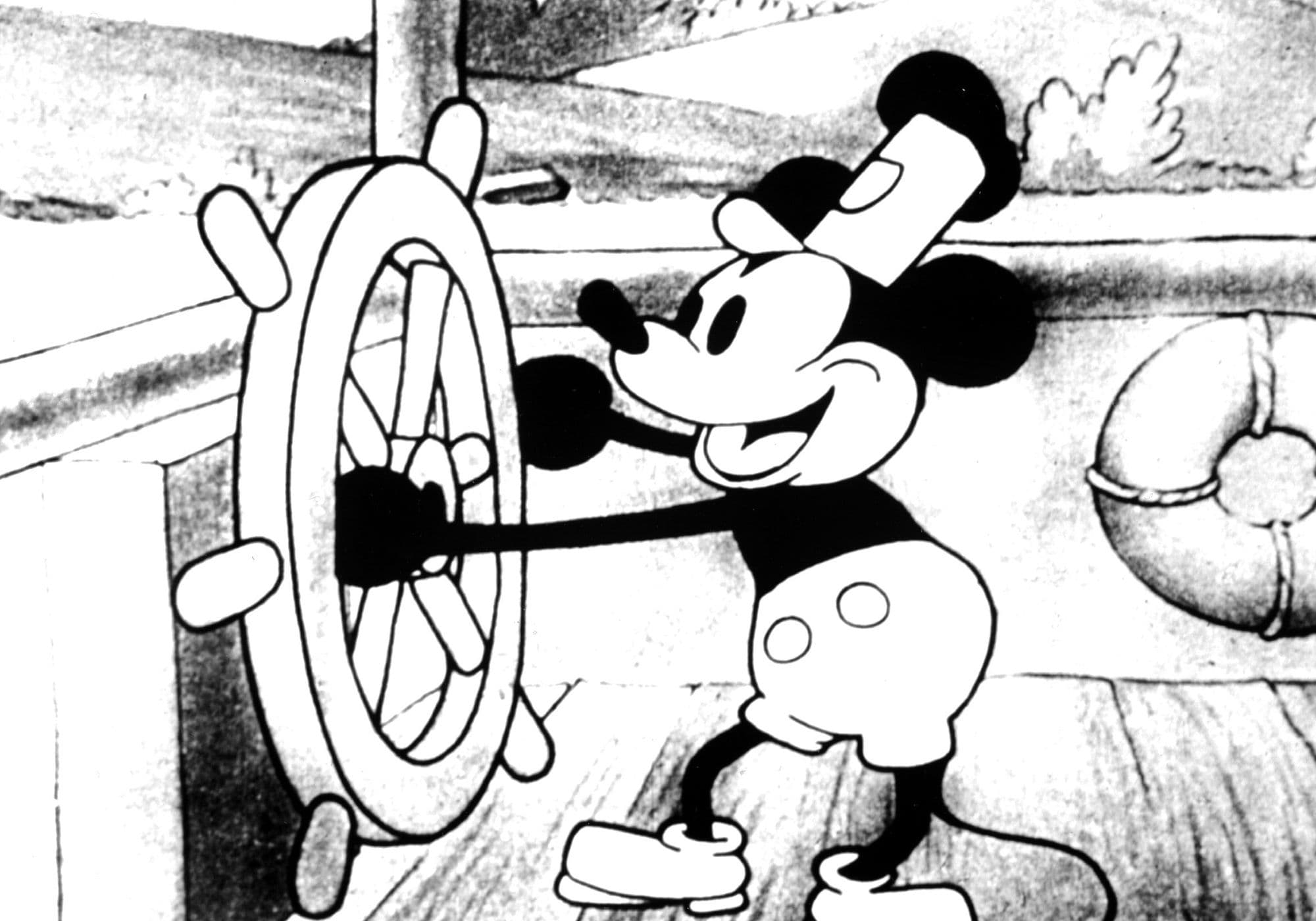 Fotograma de la primera aparición de Mickey Mouse en el corto ‘Steamboat Willie’, de 1928, que el 1 de enero pasará a ser de dominio público