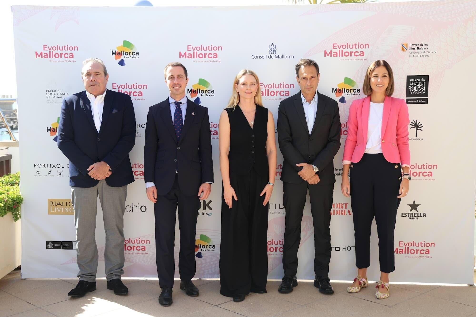 Jose María Bautista, Llorenç Galmés, Sandra Lipski, Pedro Vidal y Antonia Roca en la presentación de la 13 edición del Evolution Mallorca Film Fest