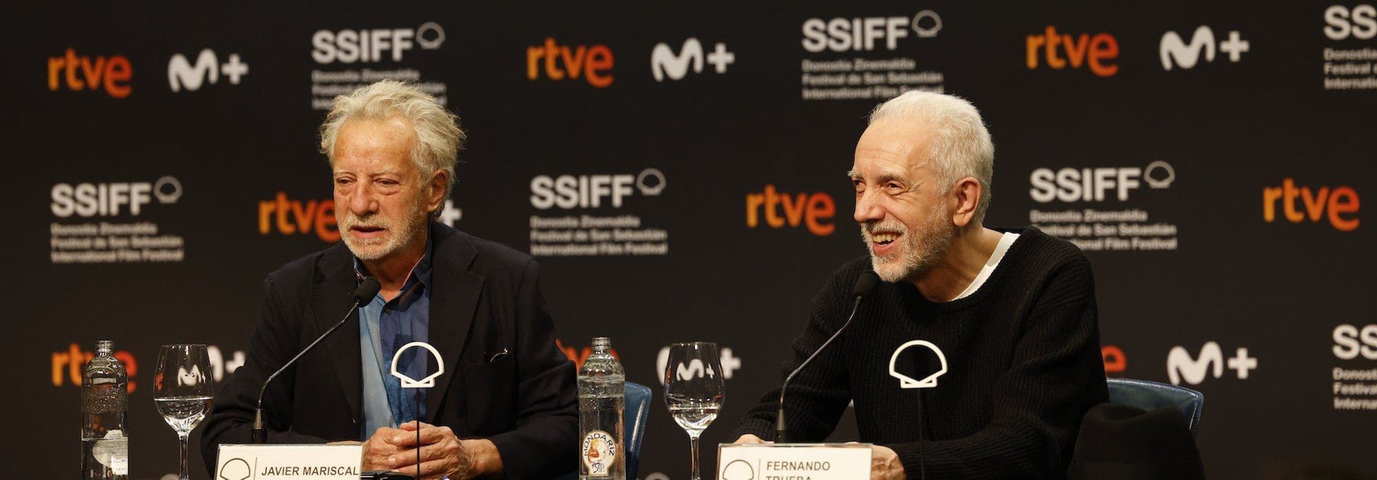 Javier Mariscal y Fernando Trueba, durante su rueda de prensa en el Festival de San Sebastián