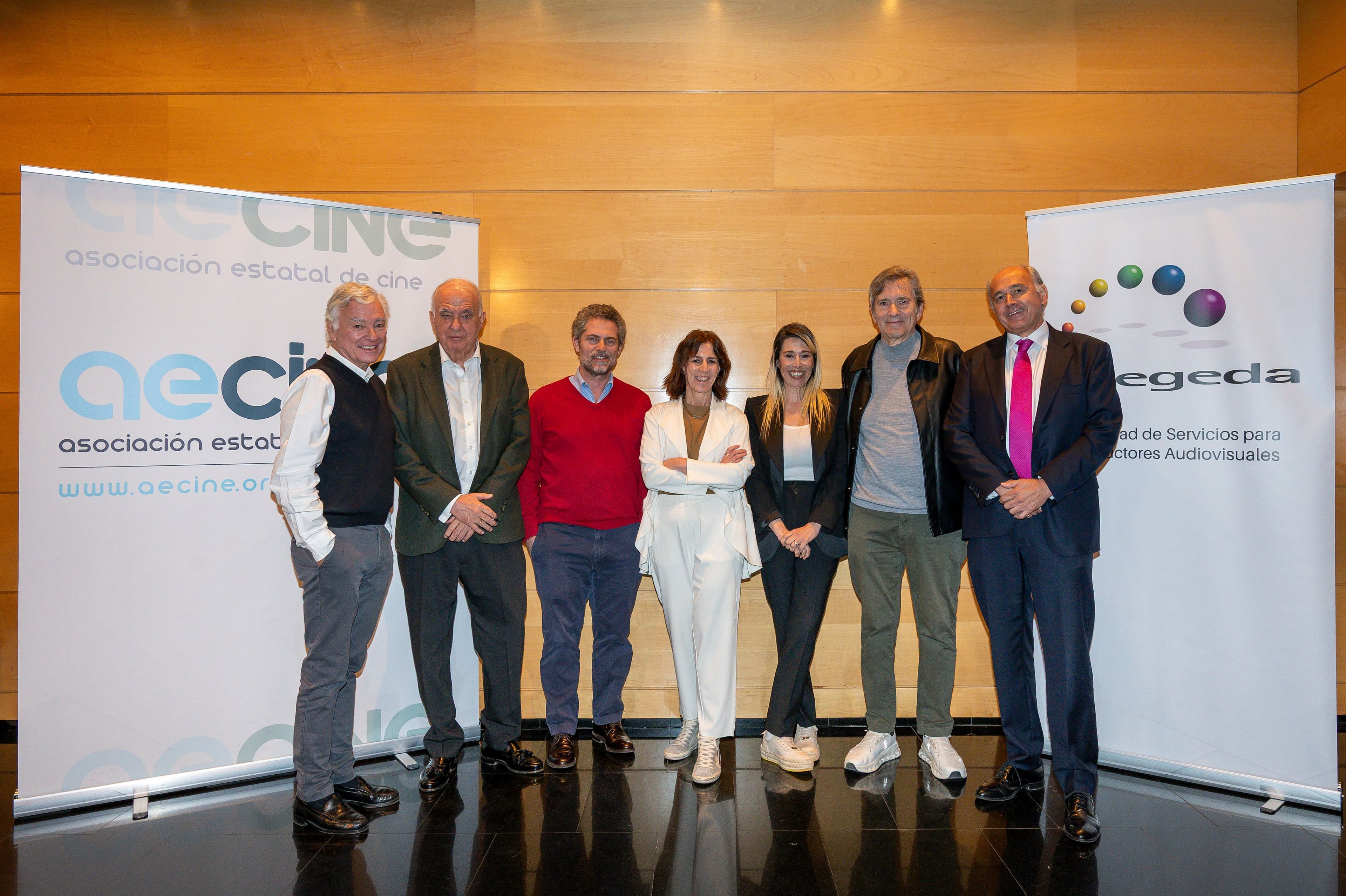 Eduardo Campoy, Pedro Pérez, Gonzalo Salazar-Simpson, Pilar Benito, María Luisa Gutiérrez, Gerardo Herrero y Rafa Sánchez en la Academia de Cine