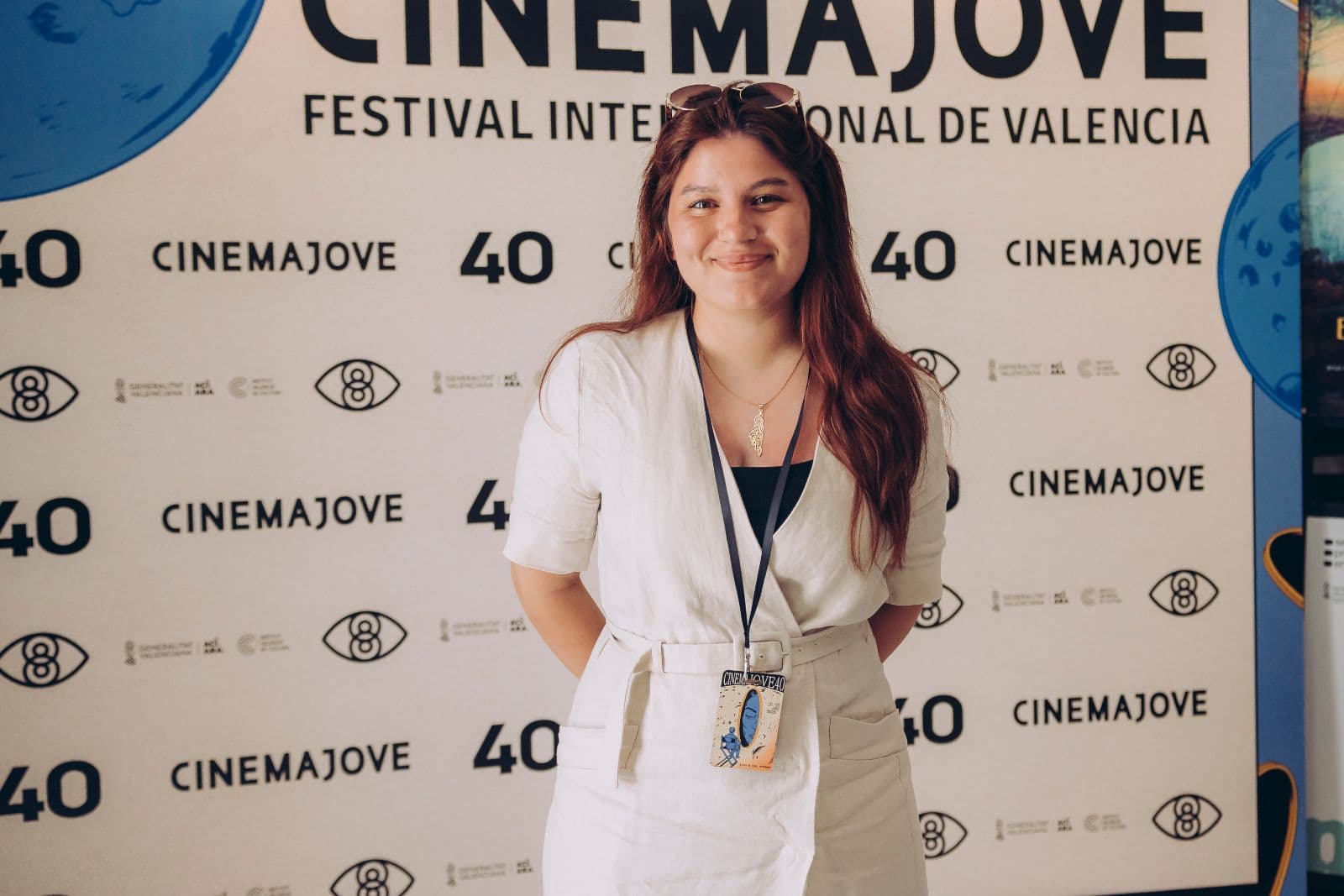 La directora palestina Nadia Khalifa, presentando su cortometraje 'Qaher' en el Cinema Jove de Valencia