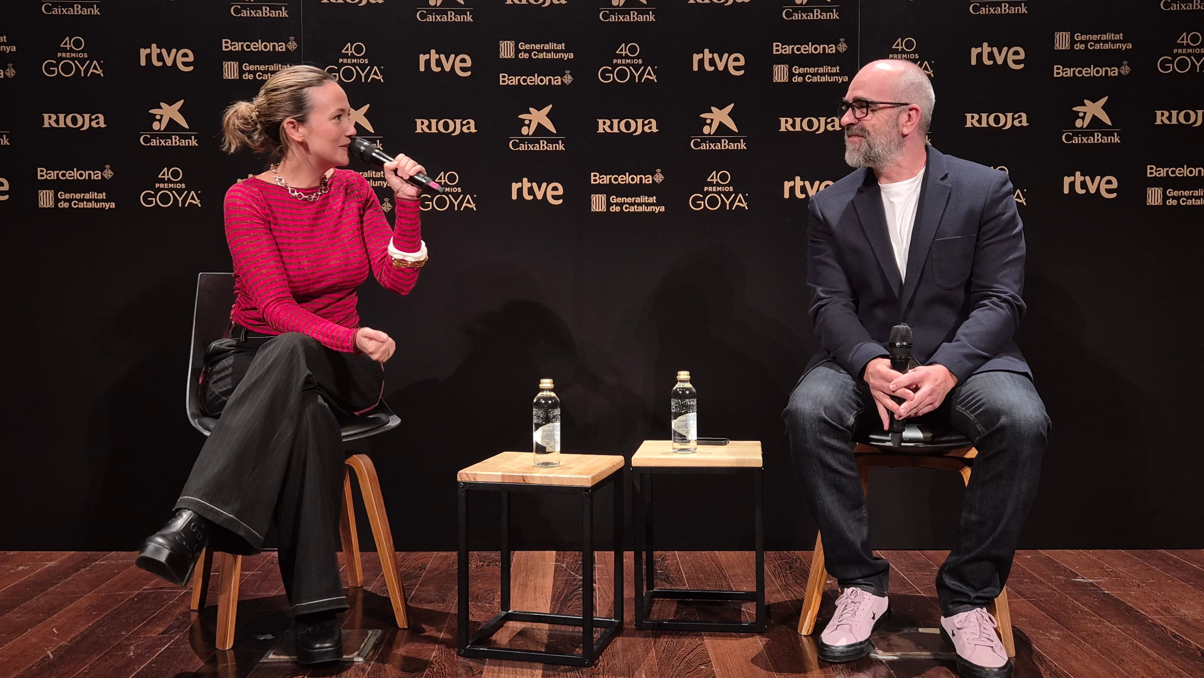 Rigoberta Bandini y Luis Tosar, durante la rueda de prensa de su anuncio como presentadores de los Goya 2026