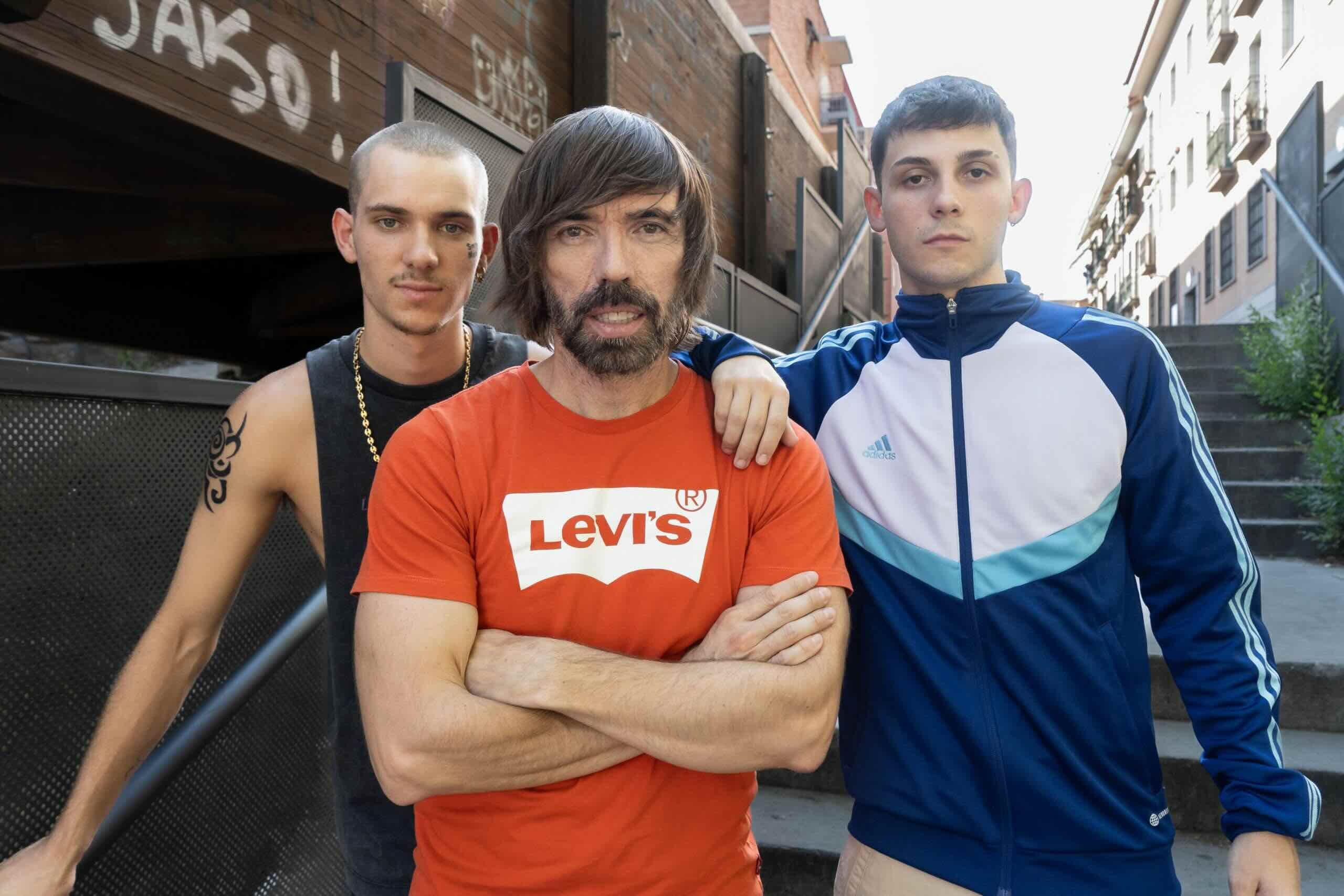 Hugo Welzel, David Valero y Christian Checa, en el rodaje de 'Enemigos'