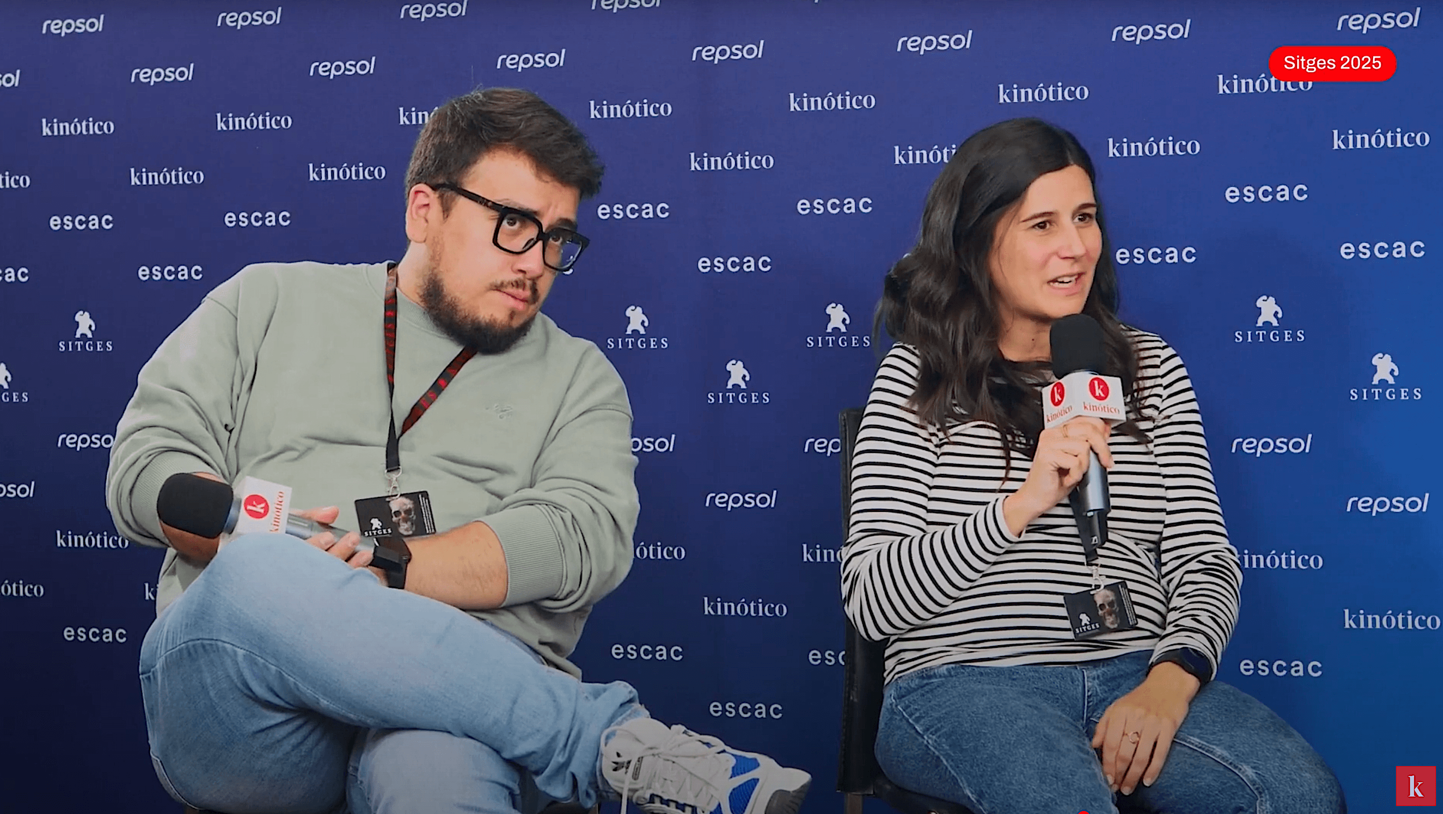 Matías G. Rebolledo y María Cusó, durante el podcast Kinótico Especial Festival de Sitges 2025